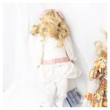 Heritage Mint Collection Porcelain Dolls - 3 Vintage Lace-Dress Dolls with Floral Gowns