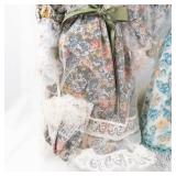 4 Vintage Porcelain Head Dolls - Floral Lace Dresses