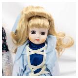 4 Vintage Porcelain Head Dolls - Floral Lace Dresses