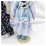 4 Vintage Porcelain Head Dolls - Floral Lace Dresses