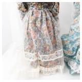 4 Vintage Porcelain Head Dolls - Floral Lace Dresses