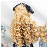 4 Vintage Porcelain Head Dolls - Floral Lace Dresses