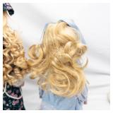 4 Vintage Porcelain Head Dolls - Floral Lace Dresses