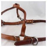 Leather Horse Bridle - Brown Leather, Adjustable Headstall, Silver Hardware