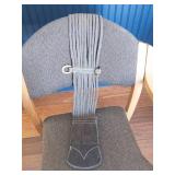 Dressage Horse Girth Strap- Nylon Web with Leather Ends, Roller Buckles, Double Elastic Ends