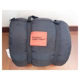 Columbia Sleeping Bag - Red Exterior, Black Base, Plaid Interior