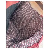 Columbia Sleeping Bag - Red Exterior, Black Base, Plaid Interior