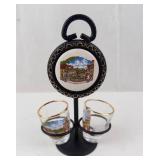 Schwäbisch Gmünd Town Scene Shot Glass Stand with 2 Glasses