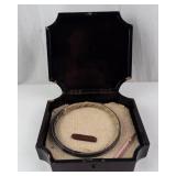 Antique Japanese Makie Lacquer Jewelry Box - Hand-Painted Landscape Scene