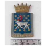 Västerbotten Shield Emblem - Moose on Blue Field with Crown & Stars
