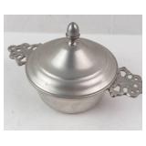 Woodbury Pewterers Porringer Bowl With Lid - Vintage Connecticut Metalware