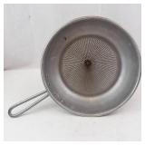 Set of Two Vintage Aluminum Cone Juicer Strainers with Base and Handles