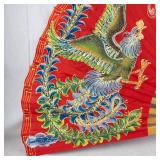Huge Red Dragon Hand Fan with Wooden Spokes - Folding Chinese Fan
