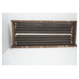 Vintage Pull Down Wooden Cassette Map Rack (9 Charts)