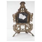 Vintage Mantle Clock. (battery-operated) Metal Mold? Cherubs