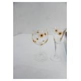 Sunflowers & Daisies Cordial Glasses 18ct