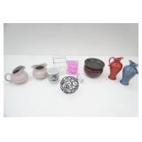 Vintage Ceramic creamer, sugar, jugs, coffee cup, candle holders, decor