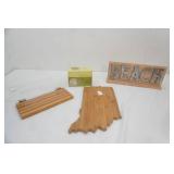 New Recipe Card Box, Cookbook Holder, Wooden Cutting Board, Wooden Beach Sign