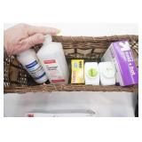 Wicker Storage Basket with Health Supplies
