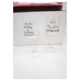 18ct Wine Glasses. Variety of sayings. Dayton MN