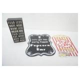 Wooden Decor Box & Popcorn Signs