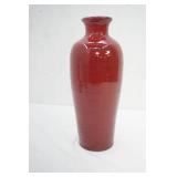 Red Glazed Terracotta Vase 16.5" tall x 6.5" diameter
