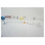 Large Clear Glass Brandy Snifter (Empoli?), Variety of Stemware-Both Glass & Pol