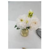 Galvanized Platter, Decorative Mirror, Peony Arrangement in Epoxy