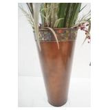 Metal Floor Vase & Arrangement 18" tall