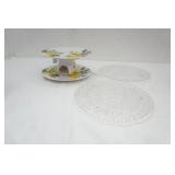 Clear Pressed Glass Cake Plates, Ceramic Pedestal CaKe Plate-Lemon Tree