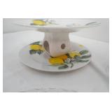 Clear Pressed Glass Cake Plates, Ceramic Pedestal CaKe Plate-Lemon Tree