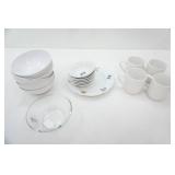 BIA Cordon Bleu Plate & Berry Bowls, White Ceramic Bowls, Mugs, 1 Pyrex-Type Bowl