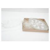 Vintage Anchor Hocking Clear Glass Snack Set. Raised Grape & Vine Pattern. 4 Cups & 4 Plates