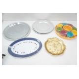 Round Metal Serving Tray, Decorative Cake Plates, Poly Platter, Veggie Serving Tray