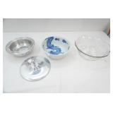 Vintage Ceramic & Glass Serving Bowls, Metal & Glass Casserole Dish
