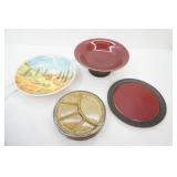 Stoneware Divided Plates, Fruit Bowl & Plate (PartyLite-plate has a crack) Tuscany Bowl