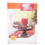 Pedestal Hurricane Set, Victorian Santa House Weather Vane Figurine