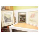 2 Large Art Prints, 1 Mirror