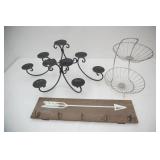 Wooden Arrow Coat Rack, Metal Wall Candle Sconce, 2-tier fruit basket