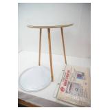 Glass Top Side Table, Large Round Platter, Canvas Storage Box