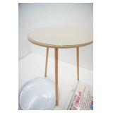 Glass Top Side Table, Large Round Platter, Canvas Storage Box