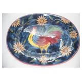Large Ceramic Rooster Serving Platter, Cheese Knives, Metal Pedestal Cake Stands, Mugs, Teapot