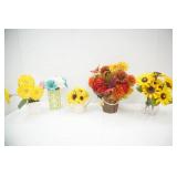 Variety of Artificial Flower Arrangements