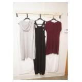 (3ct) New/Like New Black Jumper, Maroon Dress, Grey Sweater Cover. Size L, 6P, L