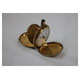 Antique Gold Pocket Watch - Engraved Case, White Dial, Open-Face, Crown-Wind 3' Antique Gold Pocket Watch - Engraved Case, White Dial, Open-Face, Crown-Wind 3'