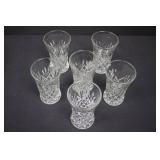 Crystal Glassware Set - 6 Glasses, Lidded Sugar Bowl, Compote & Square Dish Crystal Glassware Set - 6 Glasses, Lidded Sugar Bowl, Compote & Square Dish