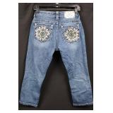 Miss Me Signature Cuffed Capri Jeans - Size 29 - Embellished Back Pockets Miss Me Signature Cuffed Capri Jeans - Size 29 - Embellished Back Pockets