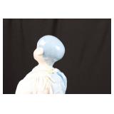 Porcelain Fashion Doll Head & Torso on Stand - Blue Hair, Painted Face, Satin Blue/White Outfit Porcelain Fashion Doll Head & Torso on Stand - Blue Hair, Painted Face, Satin Blue/White Outfit