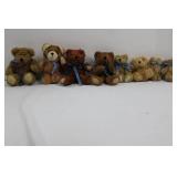 Teddy Bears - Plush Set with Blue Ribbons (Lot of 8) Teddy Bears - Plush Set with Blue Ribbons (Lot of 8)