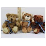 Teddy Bears - Plush Set with Blue Ribbons (Lot of 8) Teddy Bears - Plush Set with Blue Ribbons (Lot of 8)